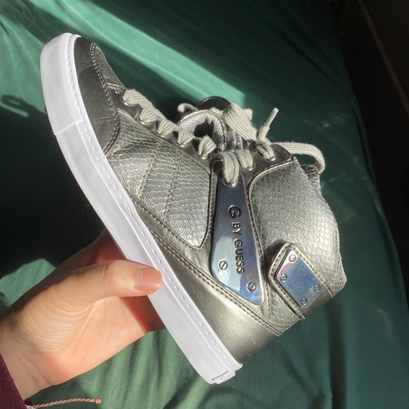 G By Guess High Top Sneakers Grey Silver - Picture 4 of 7